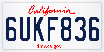 CA license plate 6UKF836