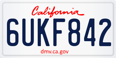 CA license plate 6UKF842
