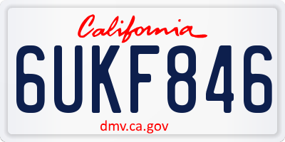 CA license plate 6UKF846