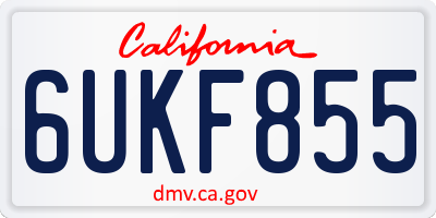 CA license plate 6UKF855