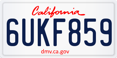 CA license plate 6UKF859