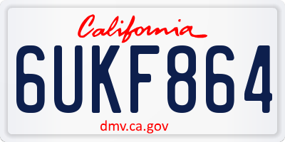 CA license plate 6UKF864