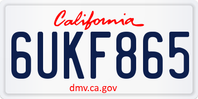 CA license plate 6UKF865