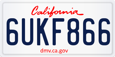 CA license plate 6UKF866