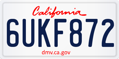 CA license plate 6UKF872