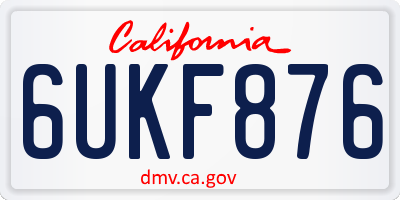 CA license plate 6UKF876