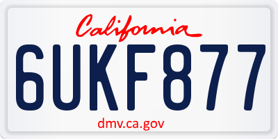 CA license plate 6UKF877