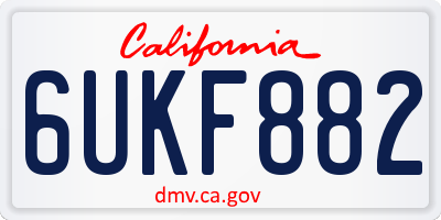 CA license plate 6UKF882