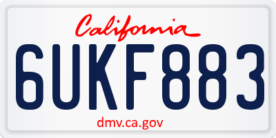 CA license plate 6UKF883