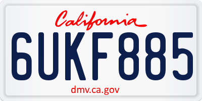 CA license plate 6UKF885