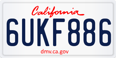 CA license plate 6UKF886