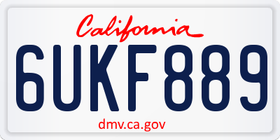 CA license plate 6UKF889