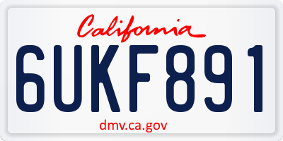 CA license plate 6UKF891