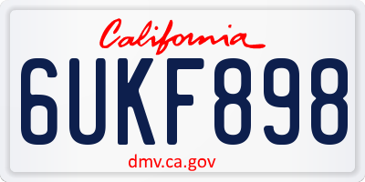 CA license plate 6UKF898
