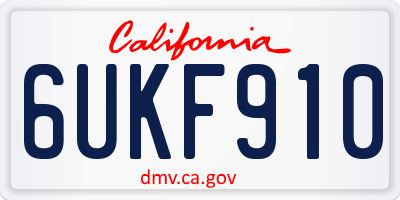 CA license plate 6UKF910