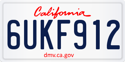 CA license plate 6UKF912