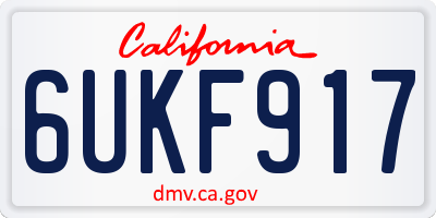 CA license plate 6UKF917