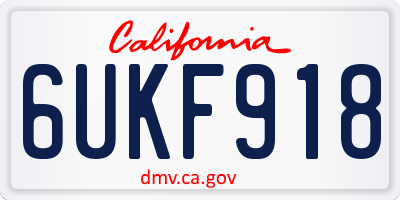 CA license plate 6UKF918