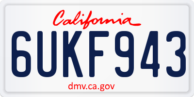 CA license plate 6UKF943