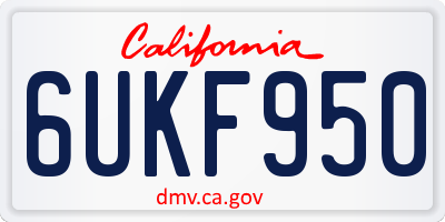 CA license plate 6UKF950