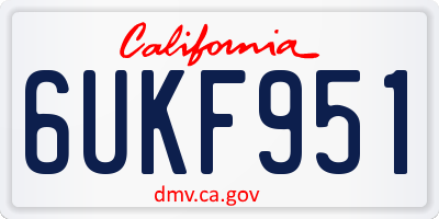 CA license plate 6UKF951
