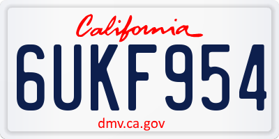 CA license plate 6UKF954