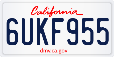 CA license plate 6UKF955