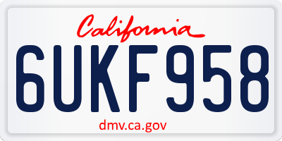 CA license plate 6UKF958