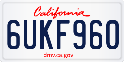 CA license plate 6UKF960