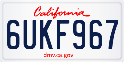 CA license plate 6UKF967