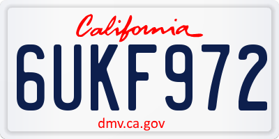 CA license plate 6UKF972
