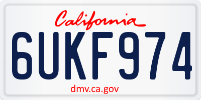 CA license plate 6UKF974