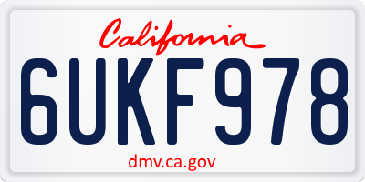 CA license plate 6UKF978
