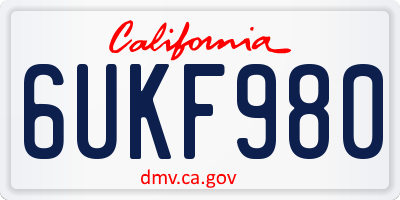 CA license plate 6UKF980