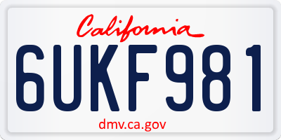 CA license plate 6UKF981