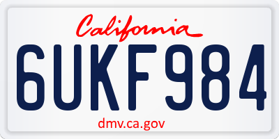 CA license plate 6UKF984