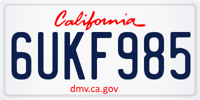 CA license plate 6UKF985