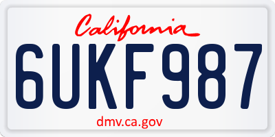 CA license plate 6UKF987