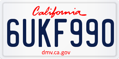 CA license plate 6UKF990