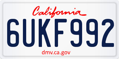 CA license plate 6UKF992