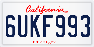 CA license plate 6UKF993