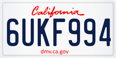 CA license plate 6UKF994