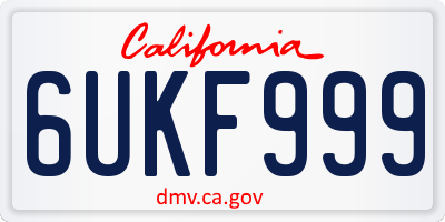 CA license plate 6UKF999
