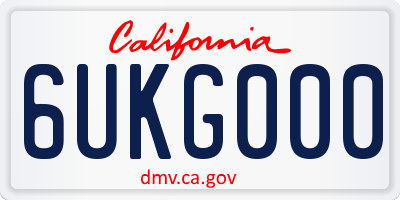 CA license plate 6UKG000