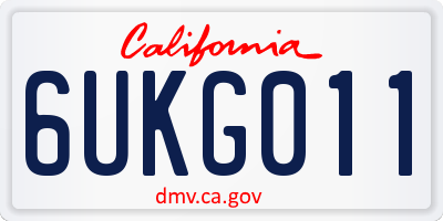 CA license plate 6UKG011
