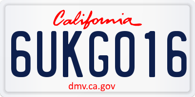 CA license plate 6UKG016