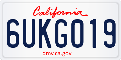 CA license plate 6UKG019