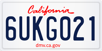 CA license plate 6UKG021