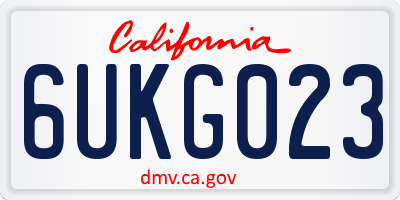 CA license plate 6UKG023