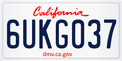 CA license plate 6UKG037
